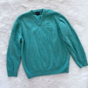 Giesswen Light Blue Pullover Wool V-Neck Knit Sweater
